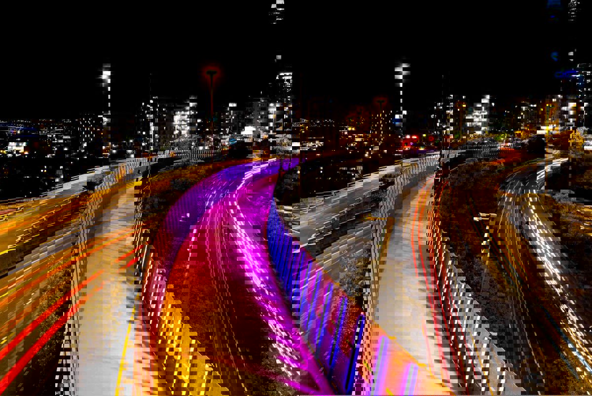 Road and bridge in Auckland New Zealand