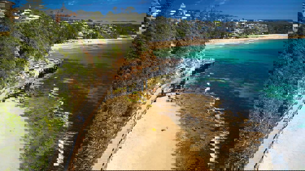 Terrigal Boardwalk seen from the air