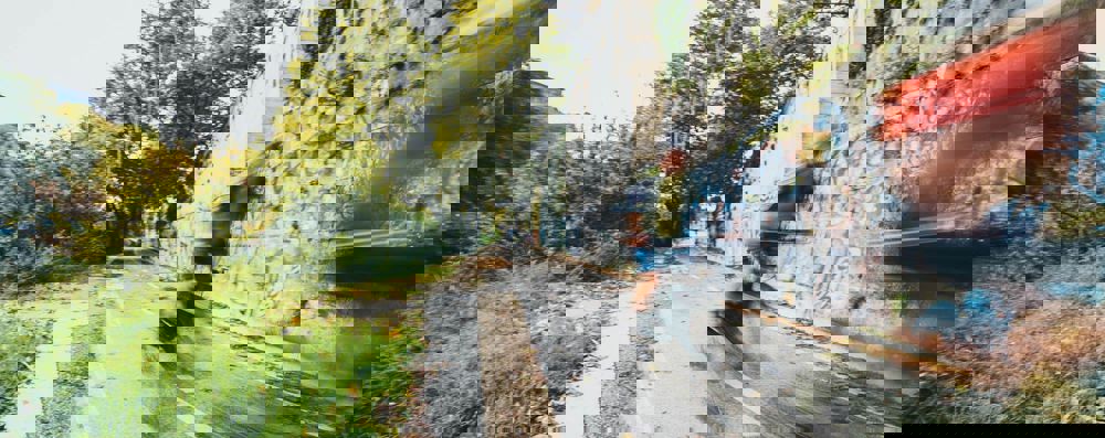 Cyclist on a dedicated cycle path