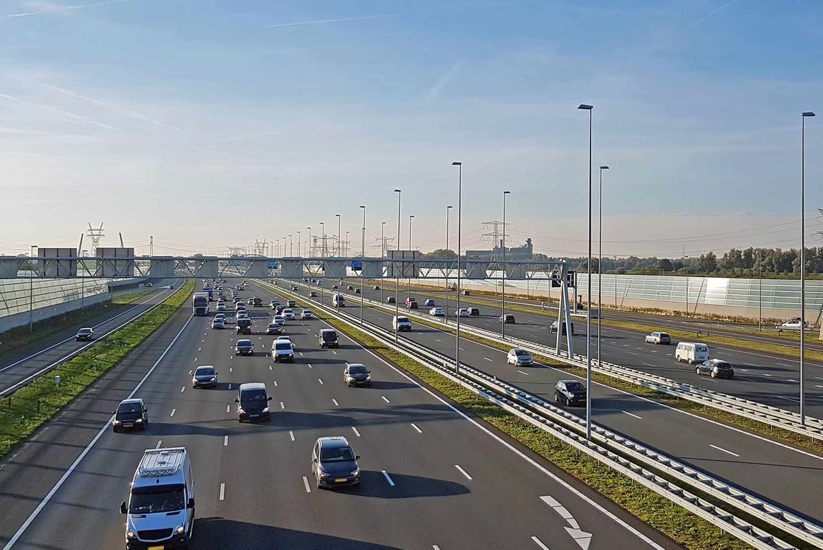 Cars on a highway in the Netherlands
