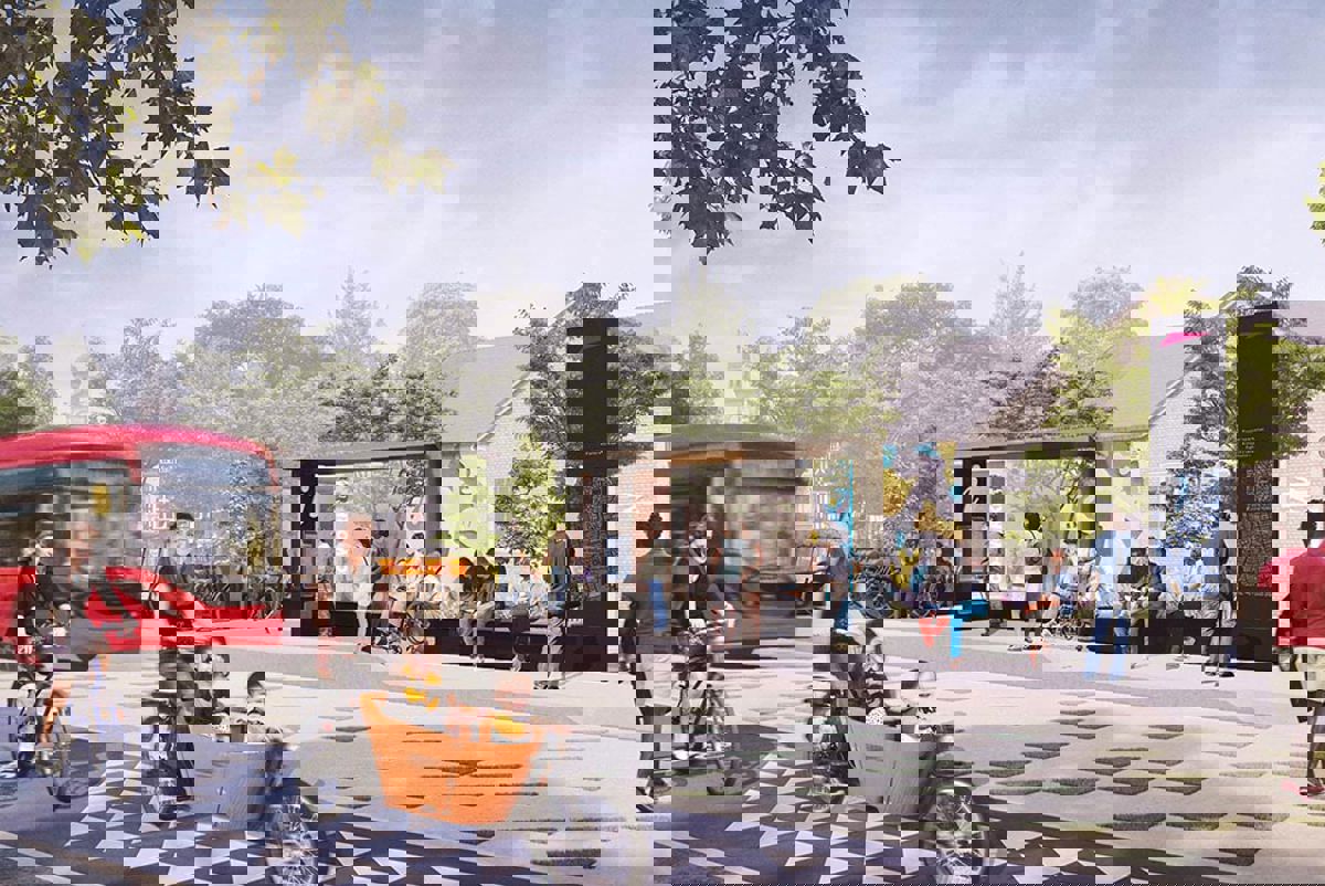 Artist's impression of a future mobility hub