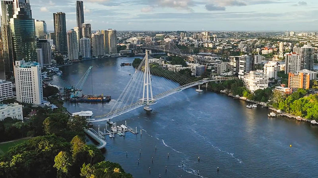 Aerial view of Kangaroo Point Bridge