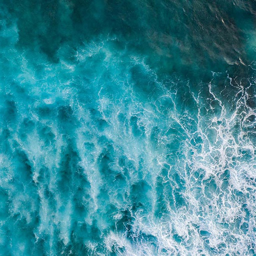 Arial view looking down at ocean swell