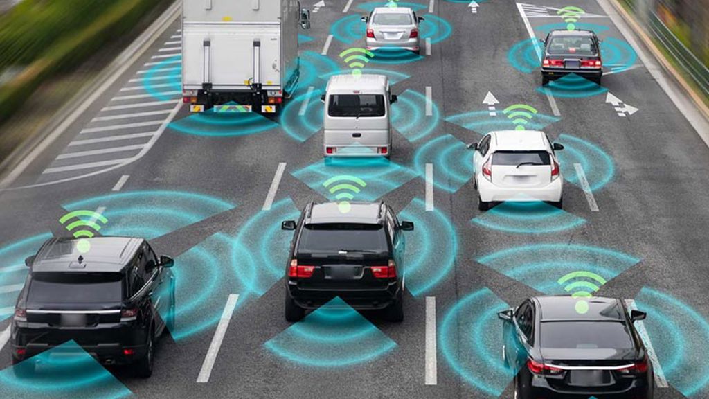 Rendering of how intelligent transport systems could help manage traffic
