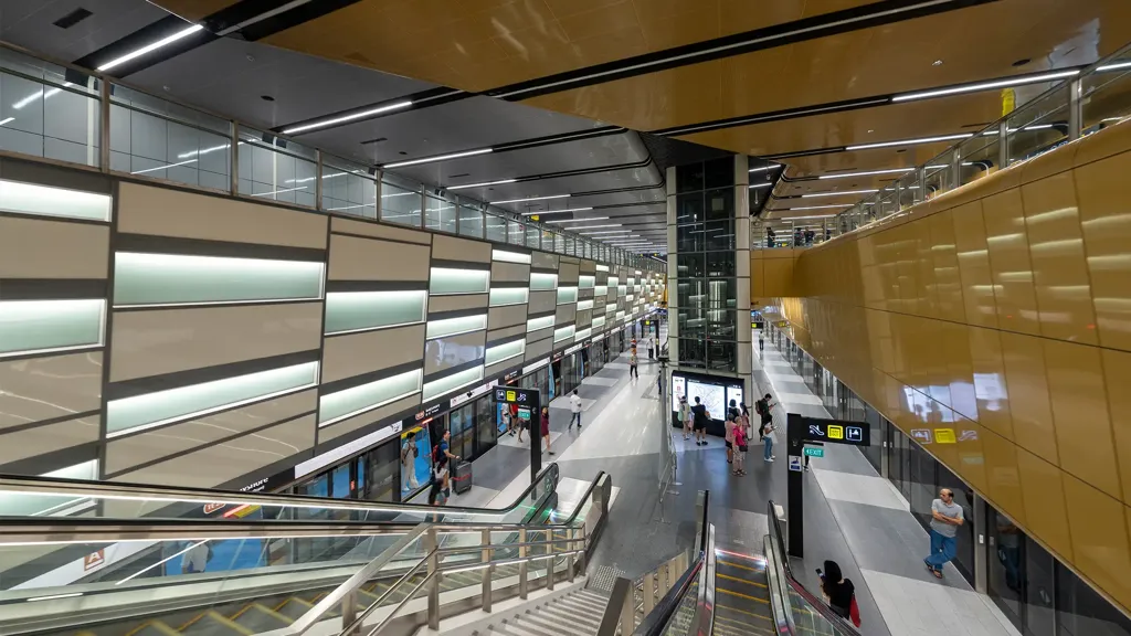 A modern train station platform